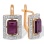 Noble Rhodolite Garnet and Diamond Earrings. Certified 585 (14K) Rose and White Gold