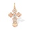 Tiny Diamond Orthodox Christening Cross for Her. 'Virgin Mary's Tear' Series, 585 Two-tone Gold