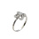 CZ Oriental-motif Ring. Certified 585 (14kt) White Gold