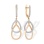 Overlapping CZ Teardrop Earrings. 585 (14kt) Rose Gold, Rhodium Detailing