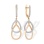 Overlapping CZ Teardrop Earrings. 585 (14kt) Rose Gold, Rhodium Detailing