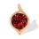 Nifty Slide Pendant with Garnet Diameter 9mm. Hypoallergenic Cadmium-free 585 (14K) Rose Gold