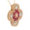 Ruby and Diamond Four-leaf Clover Slide Pendant - Angle 2