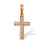 Rose Gold Diamond Convex Cross Pendant. Hypoallergenic Cadmium-free 585 (14K) Rose Gold