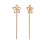 Gold Flower Chain Earrings. View 2
