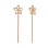 Gold Flower Chain Earrings. View 2