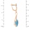 Oval-shaped Blue Topaz Coctail Earring. Height