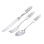 Child Silver Cutlery Set a 'Seated Girl'. Antimicrobial 830/999 Silver, Stainless Steel