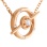 Diamond Circle-and-Bar Rose Gold Necklace. View 3