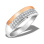 Urban Design Bimetal Ring Pave by CZ. 925 Silver Sintered with 585 Rose Gold
