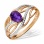 Sultry Amethyst and Diamond Ring. Hypoallergenic Cadmium-free 585 (14K) Rose Gold