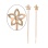 Diamond-cut Flower Chain Earrings with Austrian CZ. Certified 585 (14kt) Rose Gold