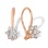 Colorless CZ Snowflake Kids' Earrings. Certified 585 (14kt) Rose Gold, Rhodium Detailing
