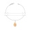 Necklace with Twirling Teardrop Citrine. Hypoallergenic Certified 925 Silver, Rhodium