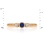 Three Stone Ring: Center Sapphire, Side Diamonds. Hypoallergenic Cadmium-free 585 (14K) Rose Gold. View 2