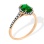 Art Deco Style Emerald and Diamond Ring. 750 Rose Gold, KARATOFF Series