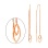 Double Marquise Threader Chain Earrings. Certified 585 (14kt) Rose Gold