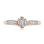 Fashionable Ring with Center and Side Diamonds in Rose Gold. View 2