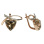 Triangular Rauh Topaz Diamond Earrings. 585 (14kt) Rose and White Gold