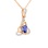 Sapphire and Diamond Knot Rose Gold Pendant. View 2