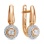 Timeless-Yet-Fashionable Diamond Halo Earrings. Certified 585 (14kt) Rose Gold, Rhodium Detailing