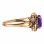 Ring with Amethyst and Champagne Diamonds. Hypoallergenic 585 (14K) Rose Gold, Black Rhodium. View 3