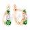 'Aiguillette' Leverback Earrings for Children. Certified 585 (14kt) Rose Gold, Emerald-like CZ