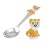 Child Silver Spoon 'a Ginger Kitten and Clock'. Hypoallergenic 925/999 Silver, Hot Enamel