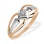 Diamond Cluster Geometric Ring. 585 (14kt) Rose and White Gold