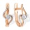 'Illusion Diamond' Coquettish Earrings. Certified 585 (14kt) Rose Gold, Rhodium Detailing