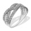 Interwoven Ring Featuring 112 Cubic Zirconia. Certified 585 (14kt) White Gold, Rhodium Finish