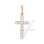 Protestant Cross with 12 Illusion-set Diamonds. Certified 585 (14kt) Rose Gold, Rhodium Detailing