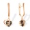 Trillion-shaped Smoky Quartz Dangle Earrings. Certified 585 (14kt) Rose Gold