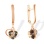 Trillion-shaped Smoky Quartz Dangle Earrings. Certified 585 (14kt) Rose Gold