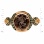 Ring with Round Smoky Quartz / Champagne Diamonds. Hypoallergenic 585 (14K) Rose Gold, Black Rhodium. View 2