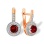 Garnet with CZ Halo Leverback Earrings. 'Empress' Series, 585 (14kt) Rose Gold