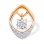 Swaying Diamond Slide Pendant. Certified 585 (14kt) Rose Gold, Rhodium Detailing