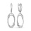 'Swoon-worthy' Diamond Elongated Earrings. Certified 585 (14kt) White Gold, Rhodium Finish