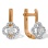 Quatrefoil Clover-inspired Diamond Earrings. Tested 585 (14kt) Rose and White Gold