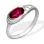 Rhodolite-garnet and Diamond Ring. 585 (14kt) White Gold