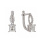 Princess-cut Swarovski CZ Earrings. Certified 585 (14kt) White Gold, Rhodium Finish