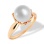 'A Pearl Belle' Ring with 9mm White Pearl. Certified 585 (14kt) Rose Gold
