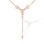 CZ Y-shaped Necklace. Certified 585 (14kt) Rose Gold