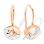 Diamond-cut Circular Kids' Earrings. Certified 585 (14kt) Rose Gold, Rhodium Detailing