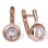 Illusion Set Diamond with Halo Leverback Earrings. Tested 585 (14K) Rose and White Gold