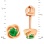 Emerald Swirl Stud Earrings. Measurements