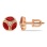 Marquise-shaped Ruby and Round Diamond Studs. Hypoallergenic 585 (14K) Rose Gold, Screw Backs