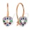 Multicolor CZ Heart-in-Heart Earrings for Kids. Certified 585 (14kt) Rose Gold, Rhodium Detailing