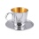 Coffee/Tea Silver Cup with Saucer. Hypoallergenic 925 Silver, 999 (24kt) Gold Plating