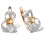 Citrine and CZ Ribbon Earrings. 585 (14kt) Rose and White Gold